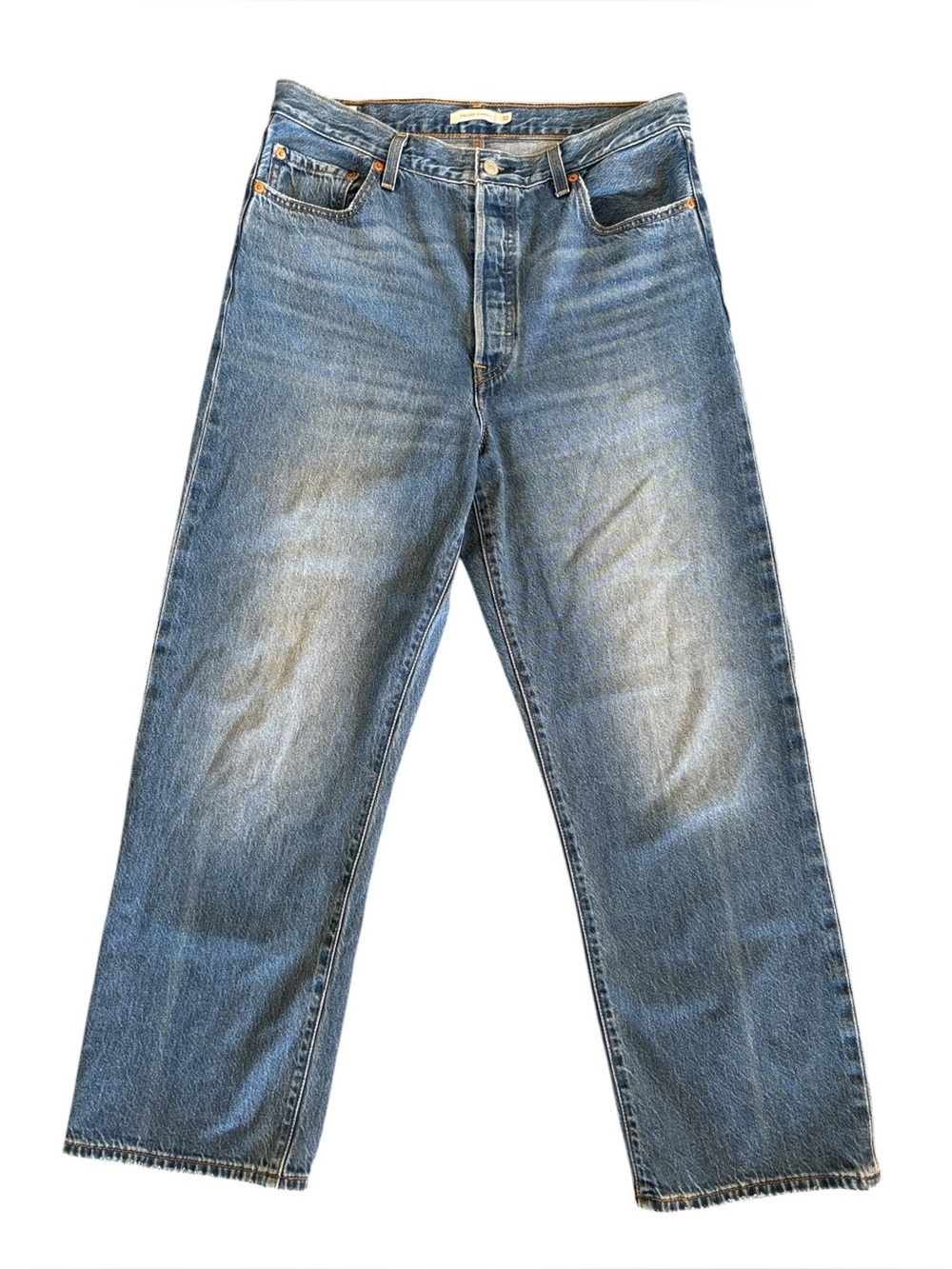 Levi’s Ribcage Straight Leg High Waist  Blue Jeans Medium Wash Size 32